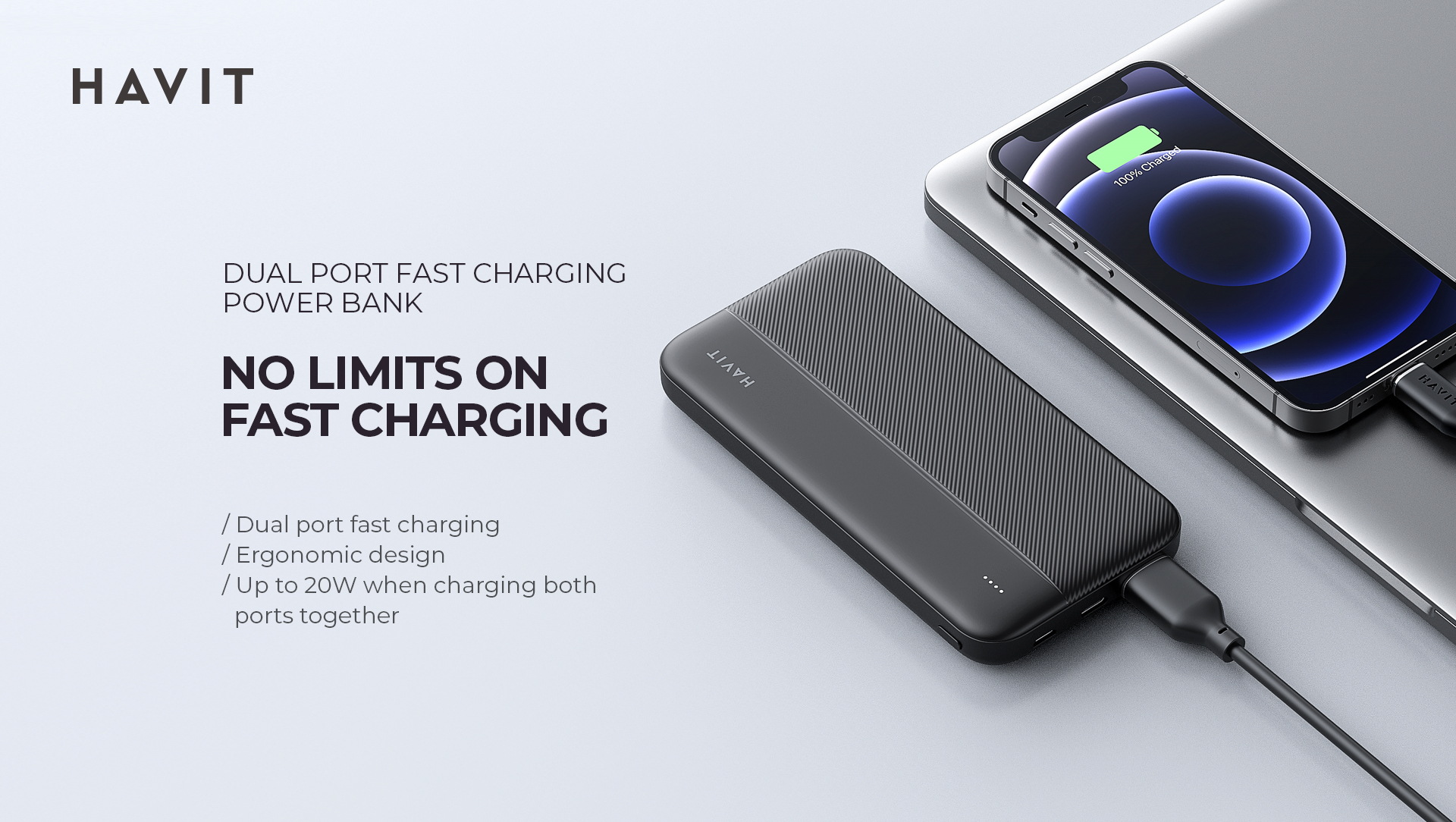 HAVIT PB80 10000 mAh Power Bank - Reliable Portable Charging